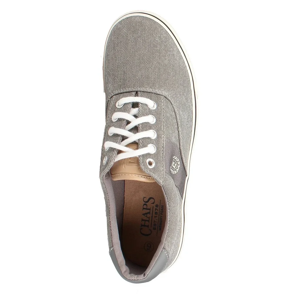 Chaps Mens‎ Memory Foam Comfort Canvas Sneakers Grey Lace Up Shoes 11M / #S26262